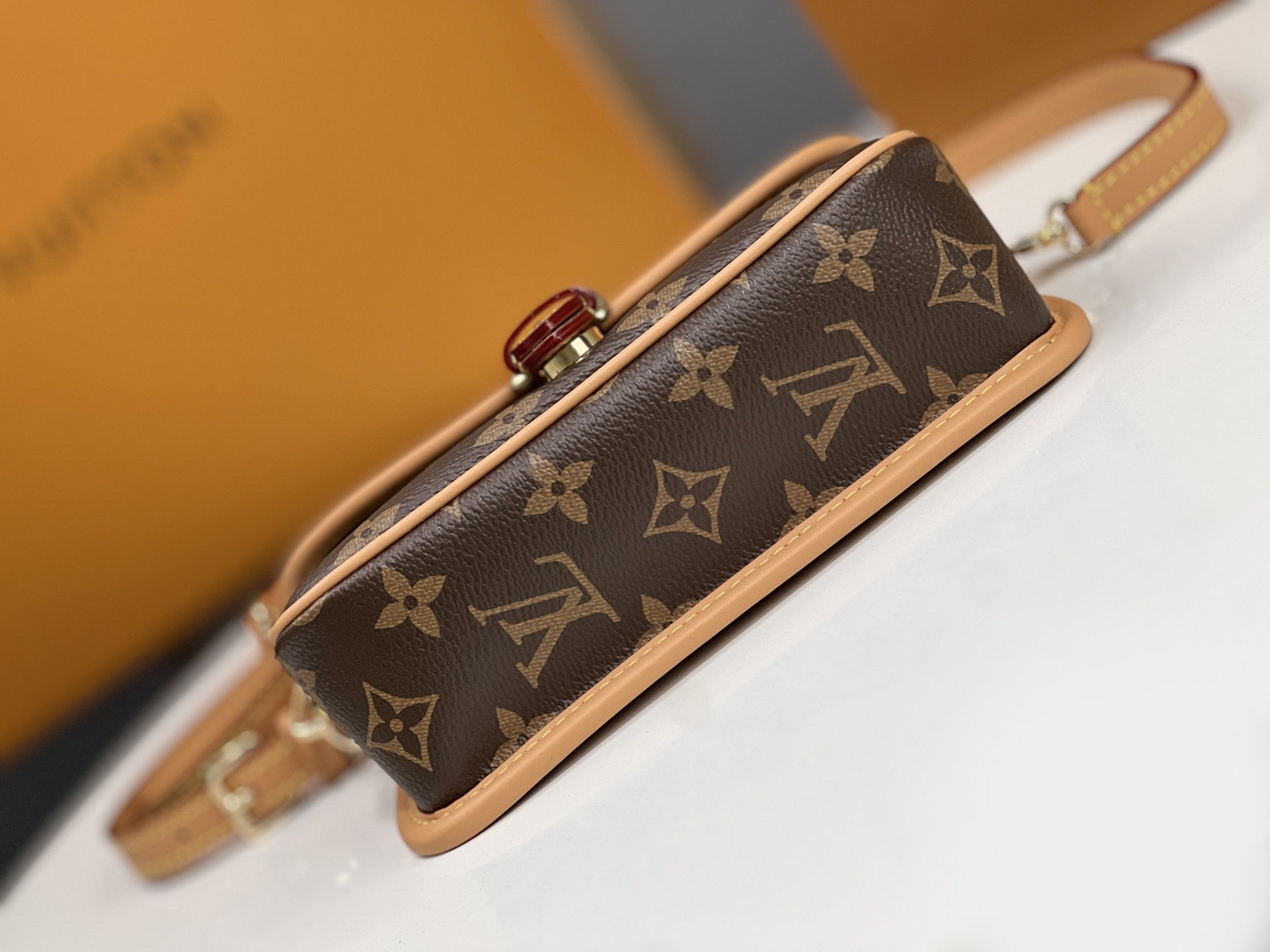NANO DIANE 19 IN BROWN MONOGRAM CANVAS AND LEATHER TRIM