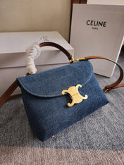 TEEN NINO BAG 20.5 IN DENIM TRIOMPHE KELLY