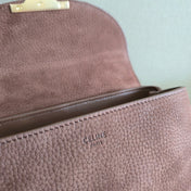 CELINE 25S NINO BAG 20MM IN DARK BROWN GRAINED CALFSKIN GOLD HARDWARE