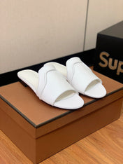 LP HIGHT TOP FLAT SLIPPERS WHITE CALFSKIN