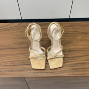 GIANVITO ROSSI 26S CRYSTAL HEELS 105 MM IN BEIGE SUEDE
