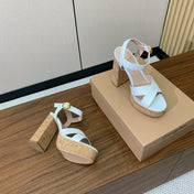 GIANVITO ROSSI 26S PLATFORM SANDALS 115 MM IN WHITE CALFSKIN