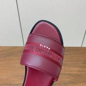 DIOR 25S DWAY SLIDE IN DARK RED CALFSKIN