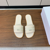 DIOR 25S DWAY SLIDE IN CREAM WHITE CALFSKIN