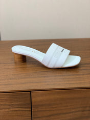DIOR 25S HIGH-HEEL SANDALS 40 MM IN WHITE CALFSKIN