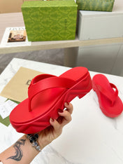 THONG PLATFORM IN RUBY RED IMPORTED TPU