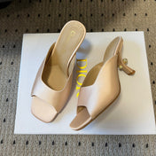 CD TRIBALES PUMPS IN BEIGE SATIN AND CALFSKIN