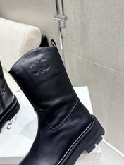 CELINE 26S ZIP-UP ANKLE BOOTS IN BLACK CALFSKIN