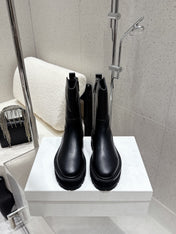 CELINE 26S ZIP-UP ANKLE BOOTS IN BLACK CALFSKIN