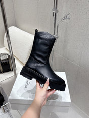 CELINE 26S ZIP-UP ANKLE BOOTS IN BLACK CALFSKIN
