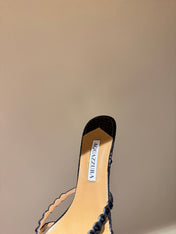 AQUAZZURA 26S HIGH-HEEL SANDALS 70 MM IN BLACK SUEDE