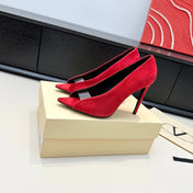 VALENTINO 26S PEEP-TOE HIGH HEELS 100 MM IN RED SUEDE