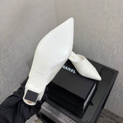 LV 26S HIGH-HEELED MULES 40 MM IN WHITE PATENT CALFSKIN