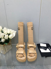DAD SANDAL YELLOW CREAM LAMBSKIN