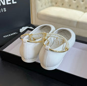 Double Strap Chunky Heel Mary Jane Shoes White