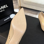HIGH HEEL PUMP 65 MM IN FLAX YELLOW LAMBSKIN