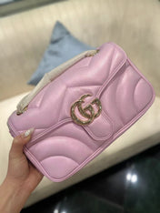 GG MARMONT 26 MEDIUM SHOULDER BAG LIGHT PINK CALFSKIN