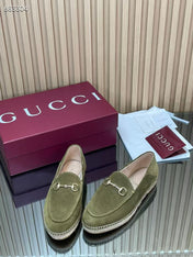 GUCCI 26S LOAFER IN MOSS GREEN SUEDE