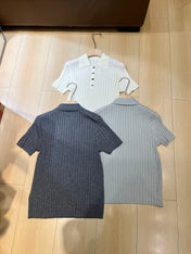 LORO PIANA 26S SHORT SLEEVE KNIT POLO SHIRT 843