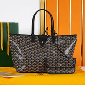 SAINT LOUIS PM 34 IN BLACK GOYARDINE CANVAS AND CALFSKIN