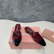 CAP TOE MULES RUBY COLOR SHEEPSKIN