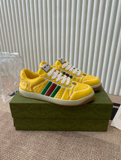 GG SCREENER SNEAKER WITH WEB LEMON CALFSKIN