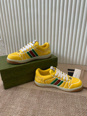 GG SCREENER SNEAKER WITH WEB LEMON CALFSKIN