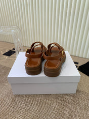 ROMAN SANDAL IN BRONZE BROWN CALFSKIN