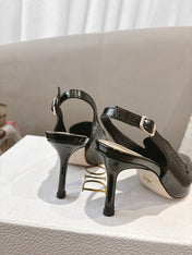 BOY SLINGBACK PUMP 35 MM IN BLACK CALFSKIN