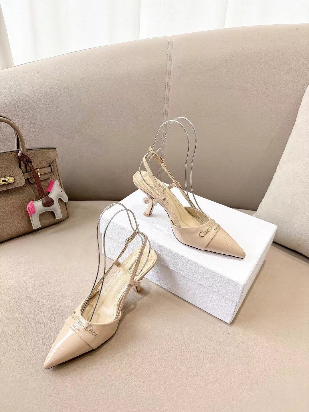 MY DD SLINGBACK PUMP 85MM IN BEIGE CALFSKIN