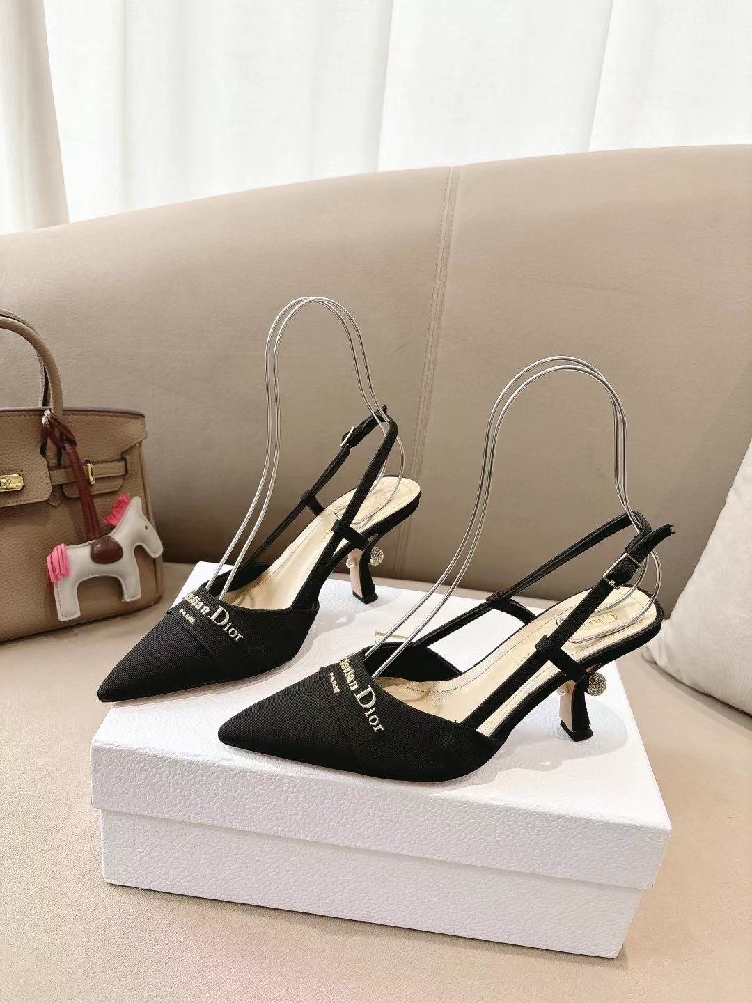 MY DD SLINGBACK PUMP 85MM IN BLACK DENIM