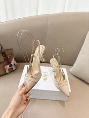 MY DD SLINGBACK PUMP 85MM IN BEIGE DENIM
