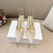 MY DD SLINGBACK PUMP 85MM IN BEIGE DENIM