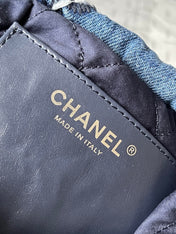 CC MINI 20 CROSSBODY BAG IN BLUE DENIM WITH CHAIN