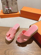 HM 25S HIGH WEDGE SANDALS IN PINK LAMBSKIN STYLE 31