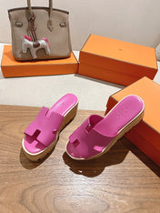 HM 25S HIGH WEDGE SANDALS IN PINK LAMBSKIN STYLE 24