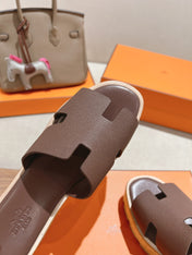 HM 25S HIGH WEDGE SANDALS IN DUSTY ROSE BROWN LAMBSKIN STYLE 19