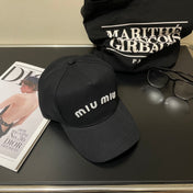 MIUMIU EMBROIDERED DENIM BASEBALL CAP STYLE 74