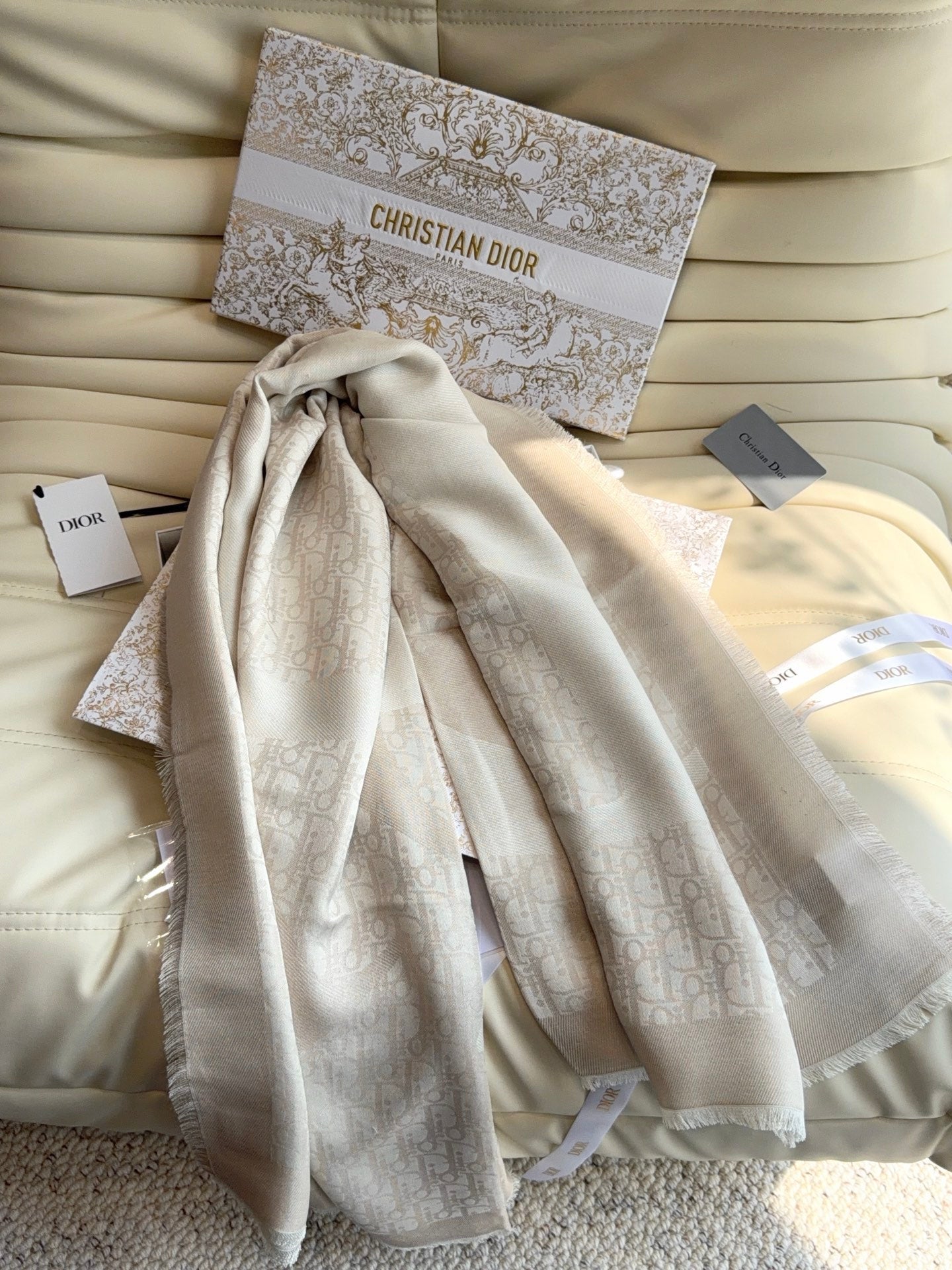 DIOR 26S SCARF 140 IN CASHMERE AND SILK 513580