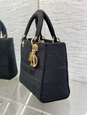 SMALL 24 LADY BAG IN BLACK CANVAS