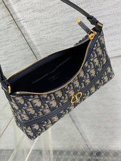 MONTAIGNE CIGALE MINI 24 BAG IN BLUE DIOR OBLIQUE JACQUARD
