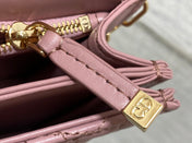 MINI BAG 24 IN ROSE PINK PATENT CANNAGE CALFSKIN