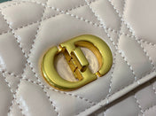 MISS CARO TOP HANDLE POUCH 24 IN PALE PINK MACROCANNAGE LAMBSKIN