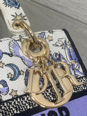 DIOR 25S SMALL LADY D-LITE BAG 24 IN PURPLE DIOR NIGHT OF DREAMS EMBROIDERY