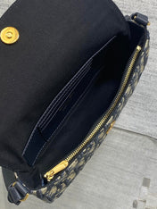 DIOR 25S 30 MONTAIGNE AVENUE BAG 23 IN BLUE CANVAS DIOR OBLIQUE JACQUARD