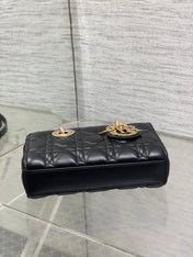 DIOR 25S MICRO LADY D-JOY 19 IN BLACK CALFSKIN GOLD HARDWRE
