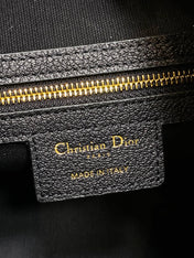 DIOR 25S VOYAGE BAG 34 IN BLACK FLAT MACROCANNAGE GRAINED CALFSKIN