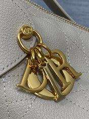 DIOR 25S VOYAGE BAG 34 IN POWDER BEIGE FLAT MACROCANNAGE GRAINED CALFSKIN