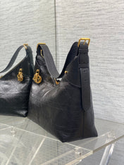 DIOR 25S VOYAGE BAG 34 IN BLACK FLAT MACROCANNAGE GRAINED GLOSSY CALFSKIN