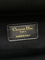 DIOR 25S MEDIUM LADY BAG 24 IN BLACK CALFSKIN GOLD HARDWARE